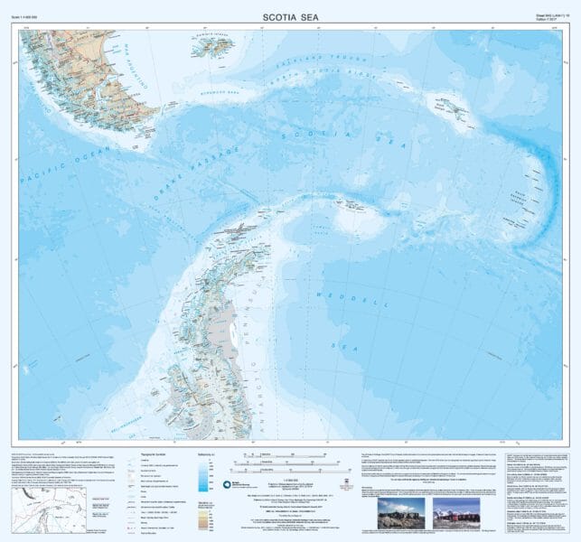 Carte topographique de la Terre de Graham, des îles Shetland du Sud et de la mer de Scotia - British Antarctic Survey carte pliée British Antarctic Survey 