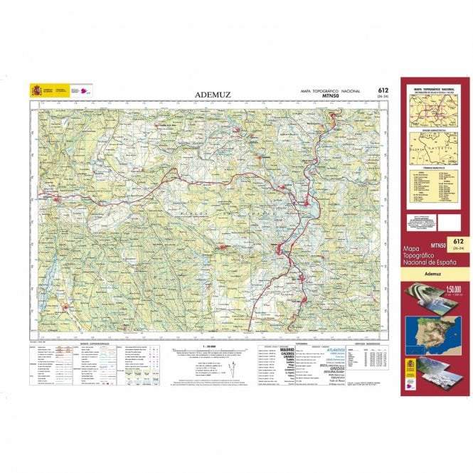 Carte topographique de l'Espagne - Ademuz, n° 0612 | CNIG - 1/50 000 carte pliée CNIG 