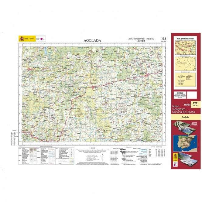 Carte topographique de l'Espagne - Agolada, n° 122, n° 0122 | CNIG - 1/50 000 carte pliée CNIG 