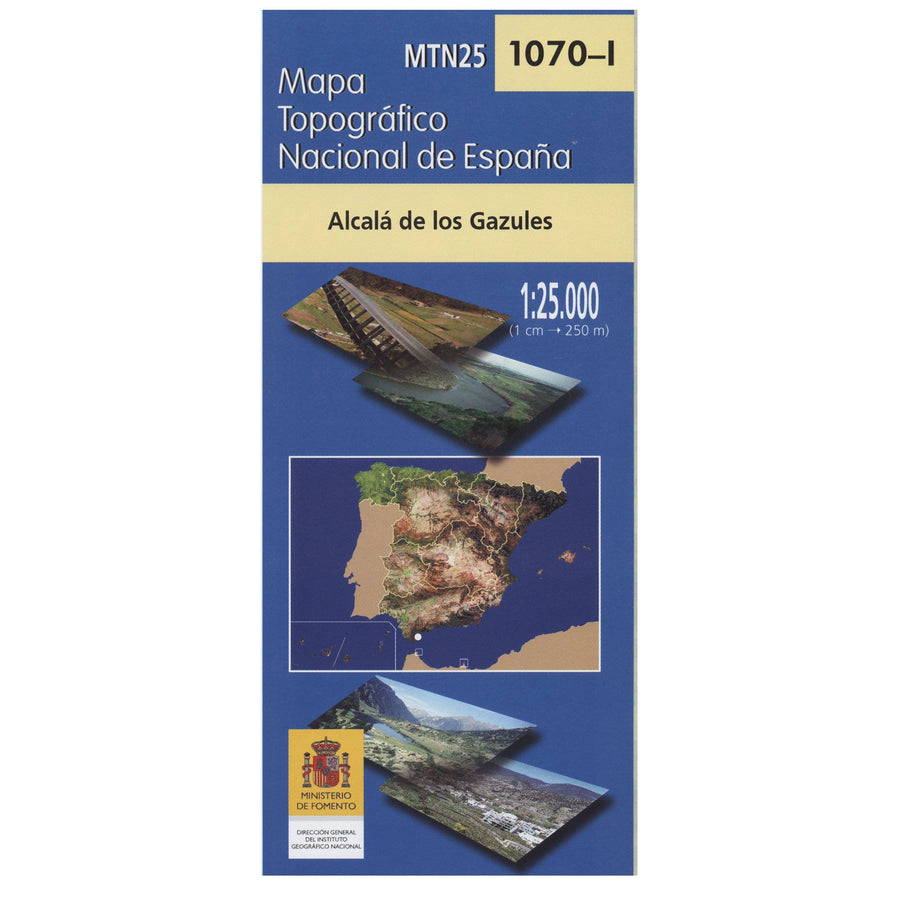 Carte topographique de l'Espagne - Alcalá de los Gazules, n° 1070.1 | CNIG - 1/25 000 carte pliée CNIG 