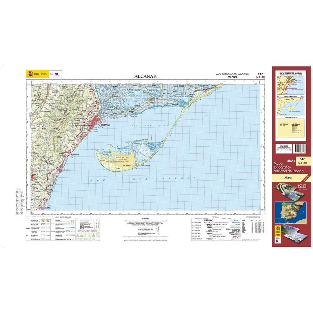 Carte topographique de l'Espagne - Alcanar, n° 0547 | CNIG - 1/50 000 carte pliée CNIG 