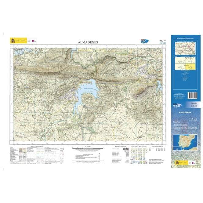 Carte topographique de l'Espagne - Almadenes, n° 0890.4 | CNIG - 1/25 000 carte pliée CNIG 