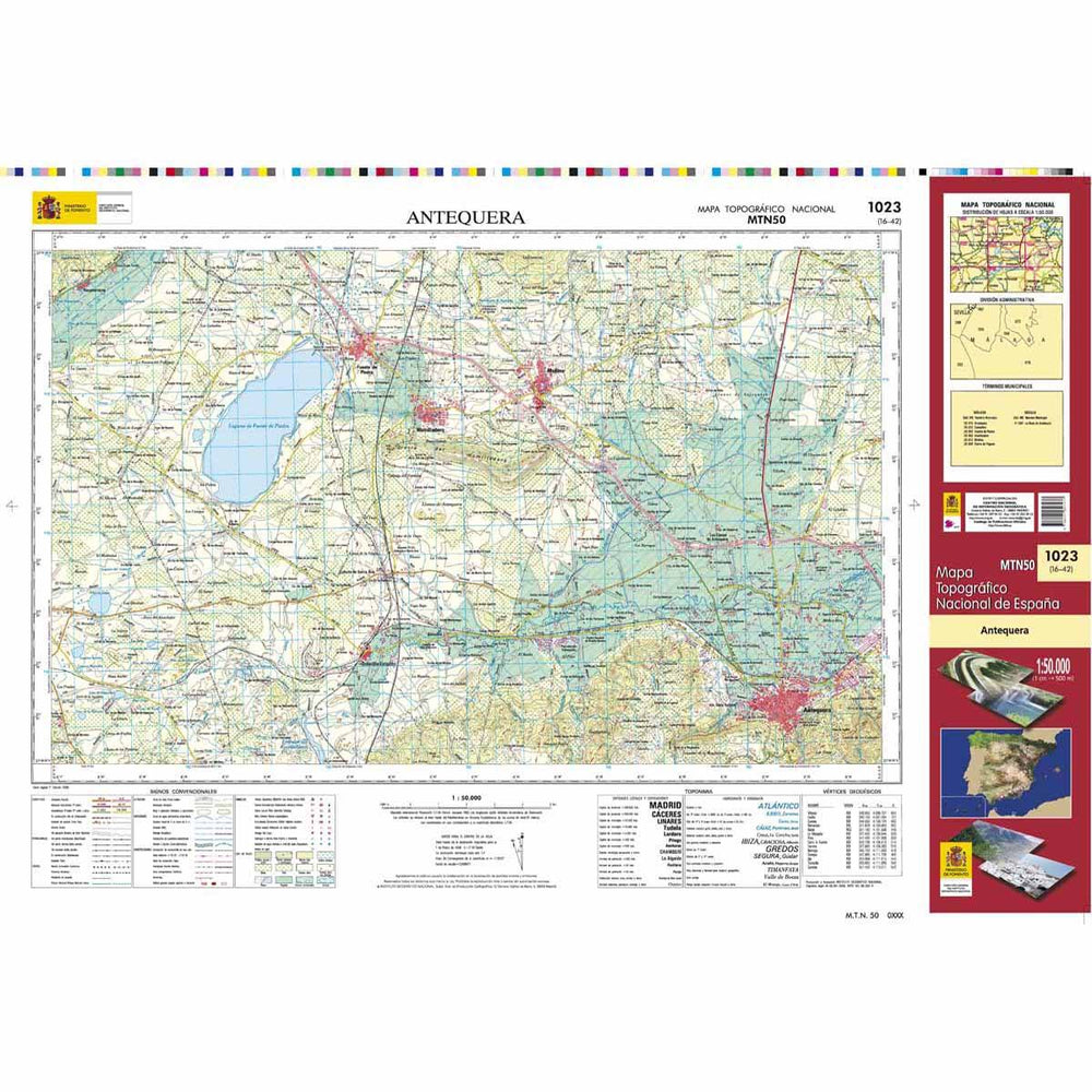 Carte topographique de l'Espagne - Antequera, n° 1023 | CNIG - 1/50 000 carte pliée CNIG 