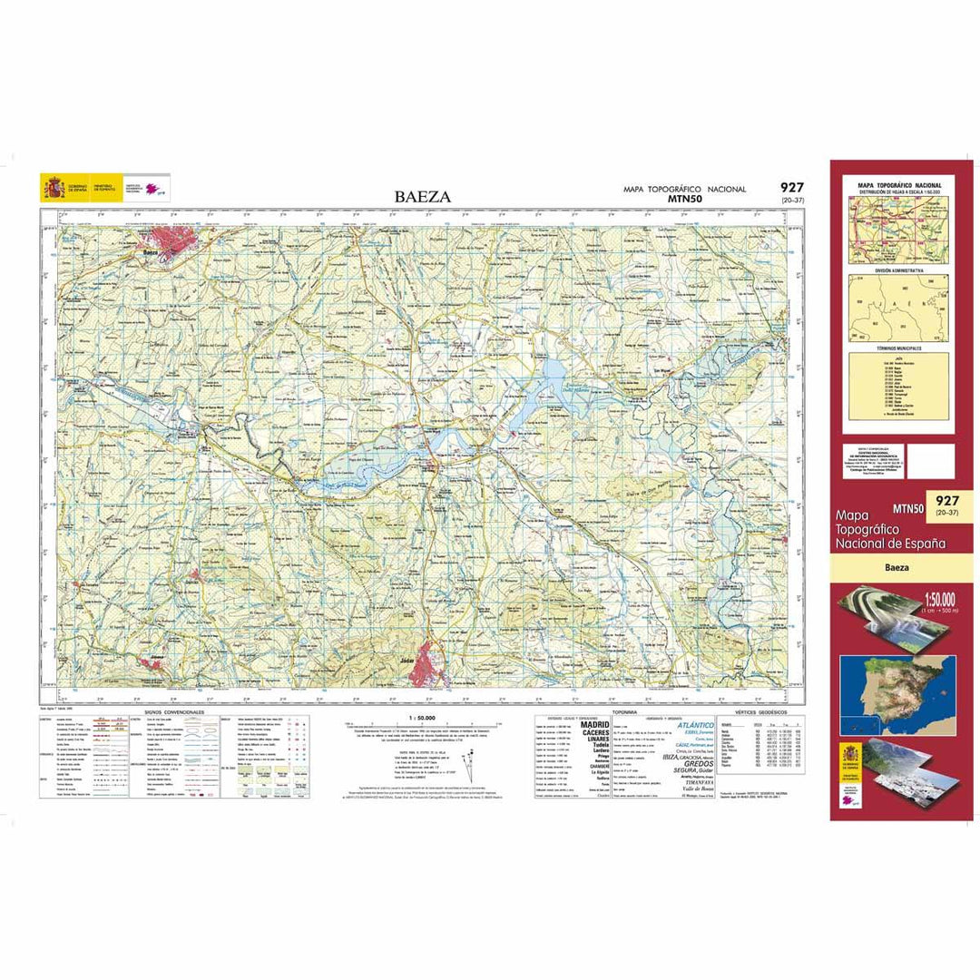 Carte topographique de l'Espagne - Baeza, n° 0927 | CNIG - 1/50 000 carte pliée CNIG 