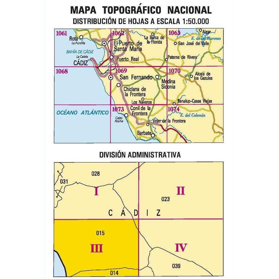 Carte topographique de l'Espagne - Barrio Nuevo, n° 1069.3 | CNIG - 1/25 000 carte pliée CNIG 
