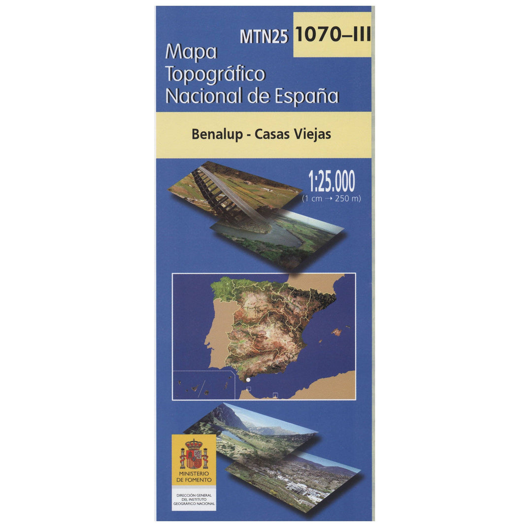 Carte topographique de l'Espagne - Benalup-Casas Viejas, n° 1070.3 | CNIG - 1/25 000 carte pliée CNIG 