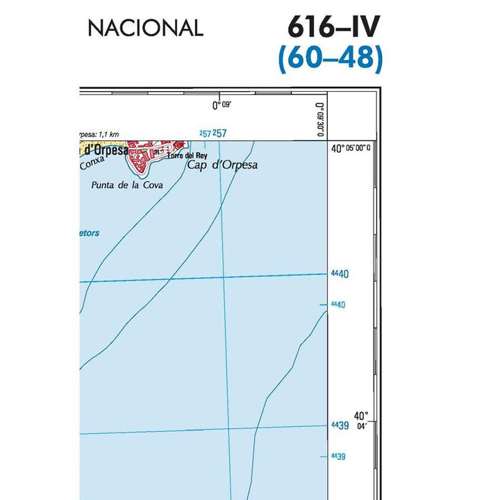 Carte topographique de l'Espagne - Benicasim/Benicàssim, n° 0616.4 | CNIG - 1/25 000 carte pliée CNIG 