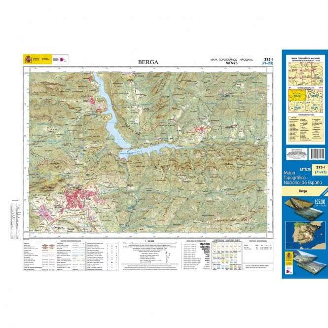 Carte topographique de l'Espagne - Berga, n° 0293.1 | CNIG - 1/25 000 carte pliée CNIG 