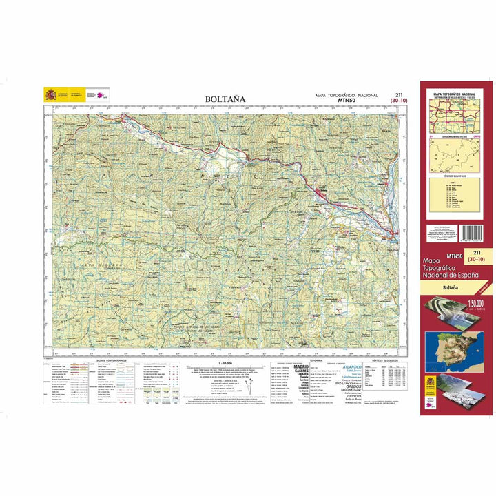 Carte topographique de l'Espagne - Boltaña, n° 0201 | CNIG - 1/50 000 carte pliée CNIG 