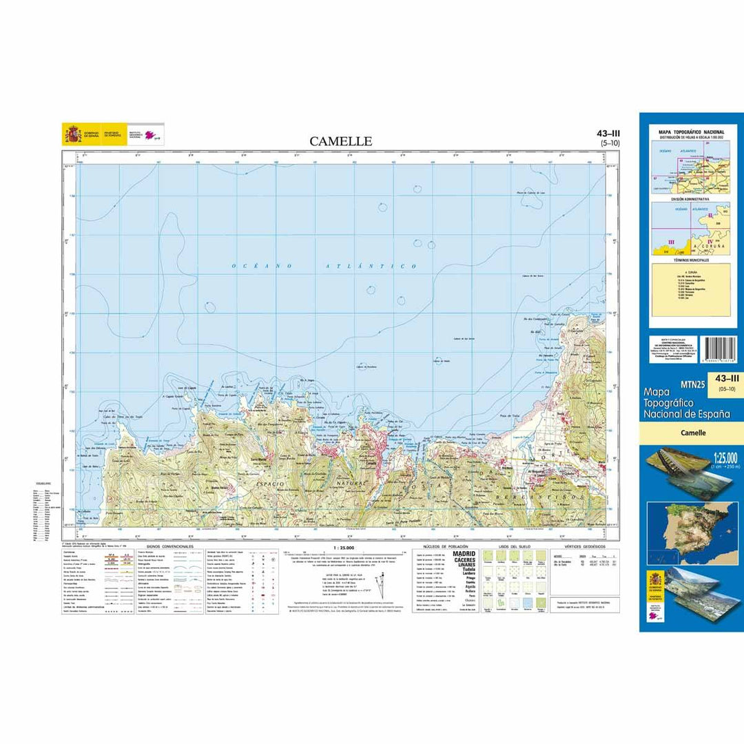 Carte topographique de l'Espagne - Camelle, n° 0043.3 | CNIG - 1/25 000 carte pliée CNIG 