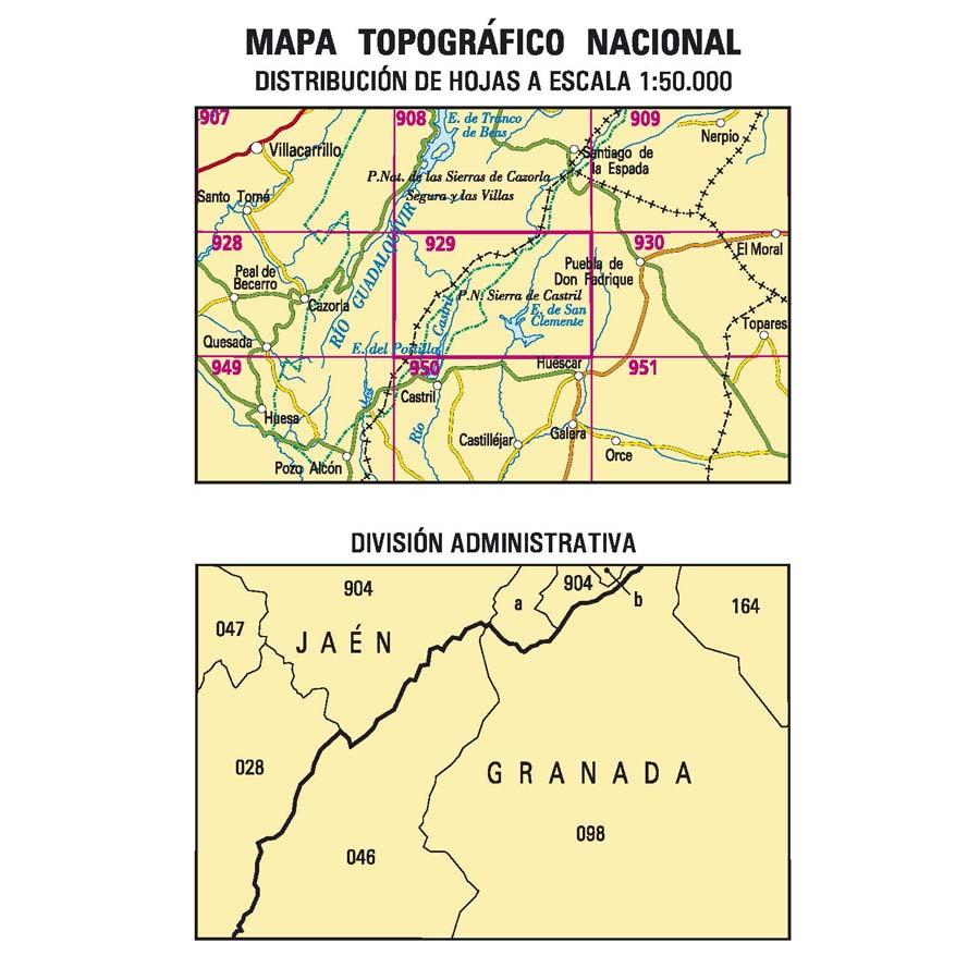 Carte topographique de l'Espagne - Canal de San Clemente, n° 0929 | CNIG - 1/50 000 carte pliée CNIG 