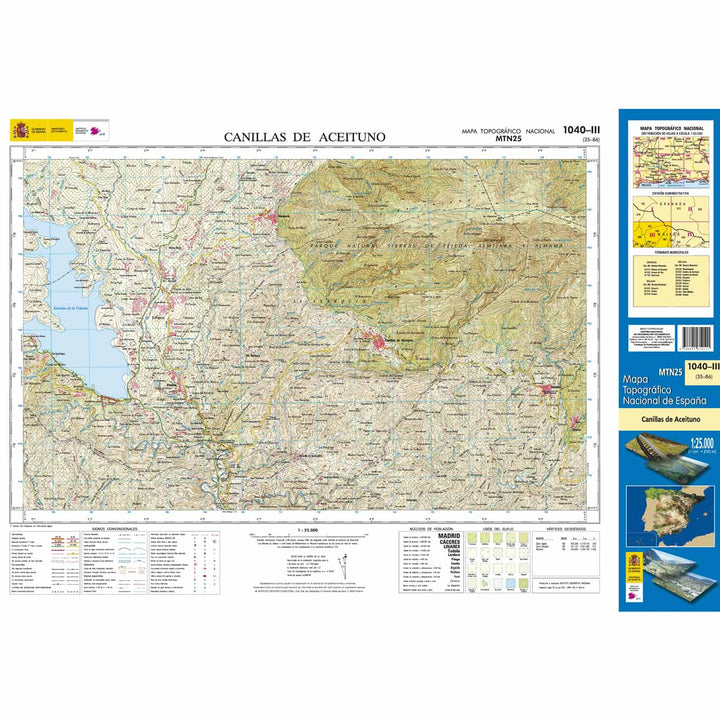 Carte topographique de l'Espagne - Canillas de Aceituno, n° 1040.3 | CNIG - 1/25 000 carte pliée CNIG 