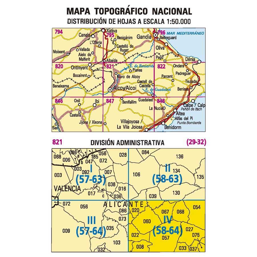 Carte topographique de l'Espagne - Castell de Castells, n° 0820.4 | CNIG - 1/25 000 carte pliée CNIG 