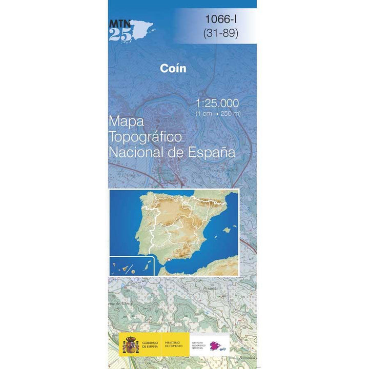 Carte topographique de l'Espagne - Coín, n° 1066.1 | CNIG - 1/25 000 carte pliée CNIG 