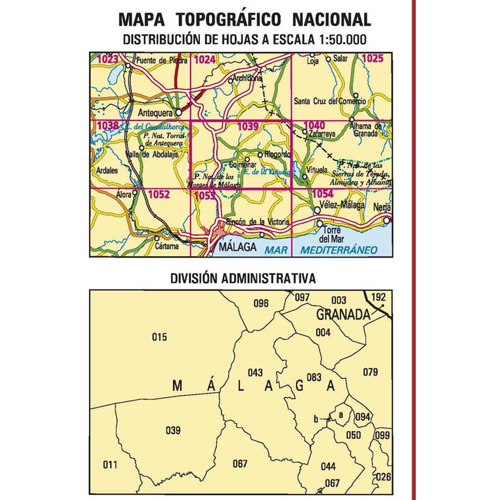 Carte topographique de l'Espagne - Colmenar, n° 1039 | CNIG - 1/50 000 carte pliée CNIG 