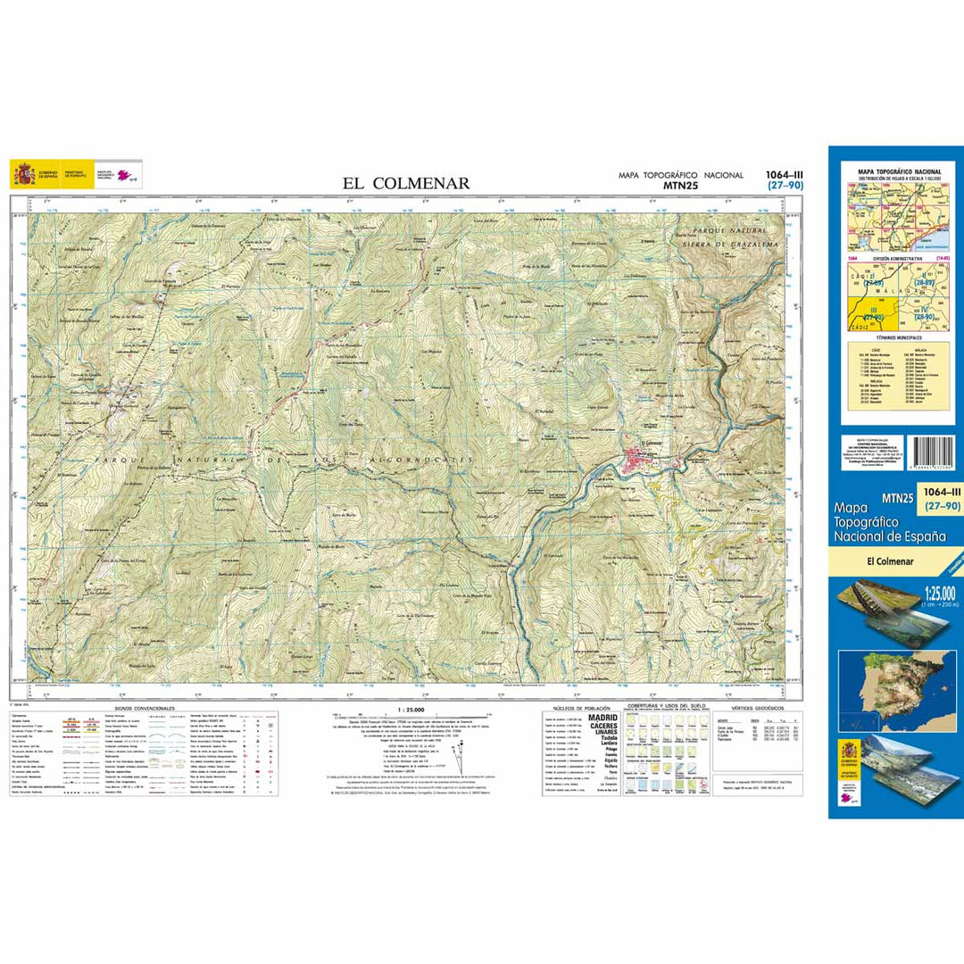 Carte topographique de l'Espagne - El Colmenar, n° 1064.3 | CNIG - 1/25 000 carte pliée CNIG 