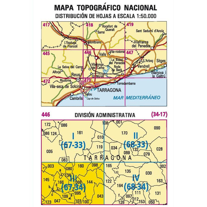 Carte topographique de l'Espagne - El Morell, n° 0446.3 | CNIG - 1/25 000 carte pliée CNIG 
