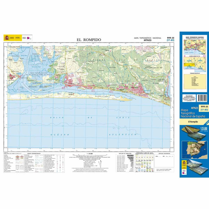 Carte topographique de l'Espagne - El Rompido, n° 0999.3 | CNIG - 1/25 000 carte pliée CNIG 