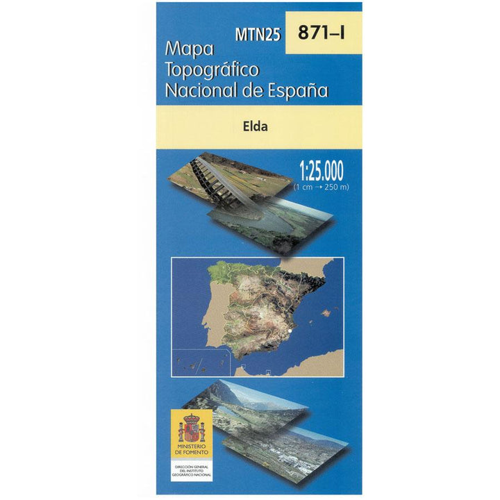 Carte topographique de l'Espagne - Elda, n° 0871.1 | CNIG - 1/25 000 carte pliée CNIG 