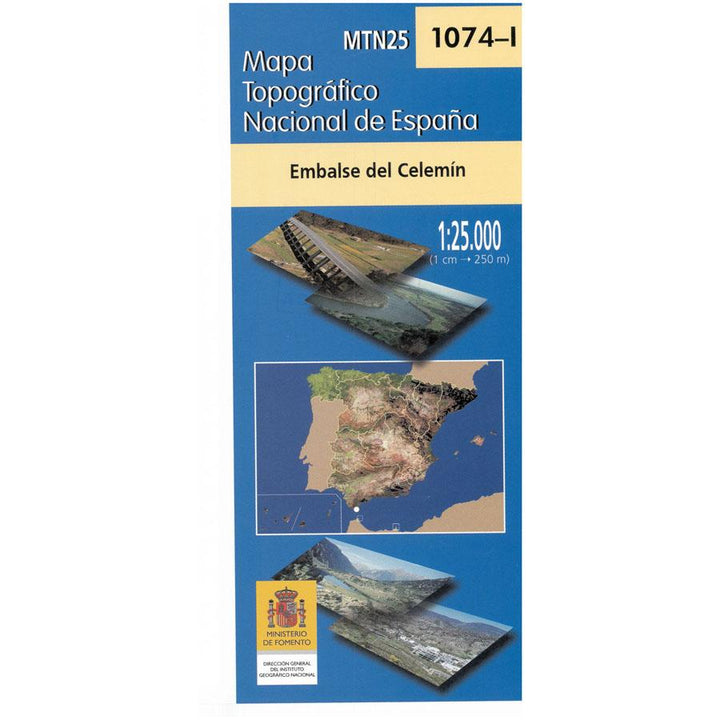 Carte topographique de l'Espagne - Embalse Del Celemín, n° 1074.1 | CNIG - 1/25 000 carte pliée CNIG 