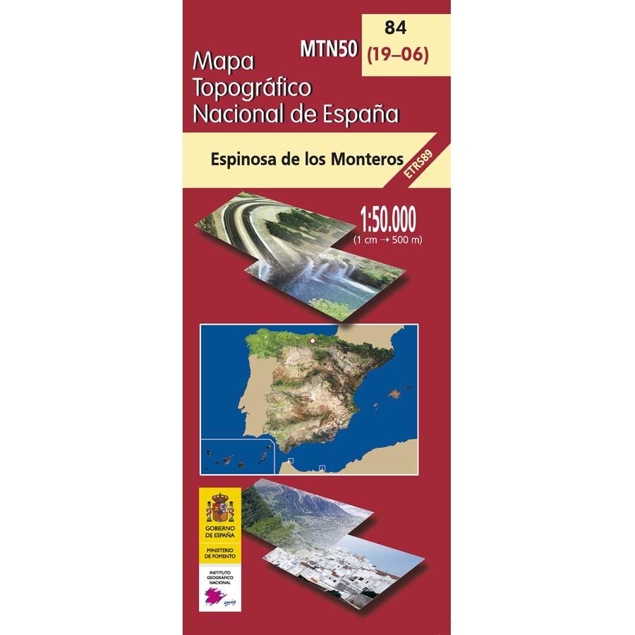 Carte topographique de l'Espagne - Espinosa de los Monteros, n° 0084 | CNIG - 1/50 000 carte pliée CNIG 