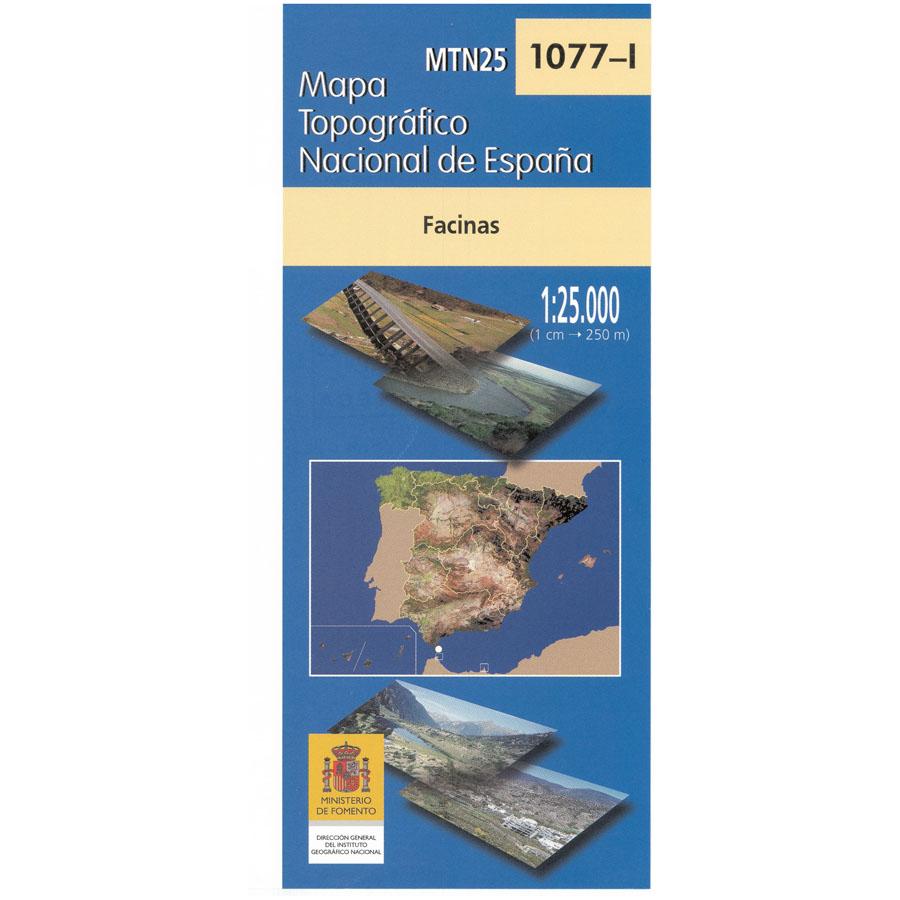 Carte topographique de l'Espagne - Facinas, n° 1077.1 | CNIG - 1/25 000 carte pliée CNIG 