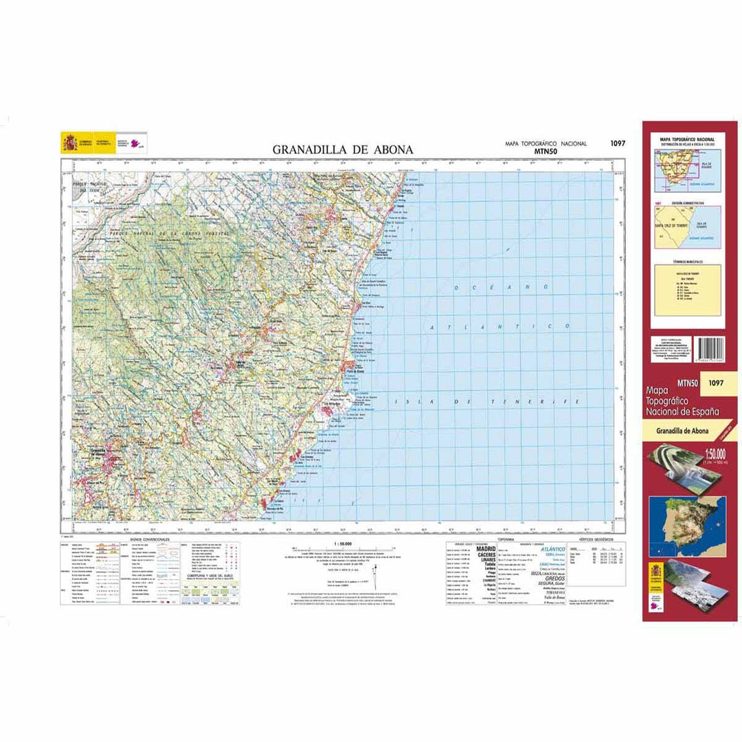 Carte topographique de l'Espagne - Granadilla de Abona (Tenerife), n° 1097 | CNIG - 1/50 000 carte pliée CNIG 