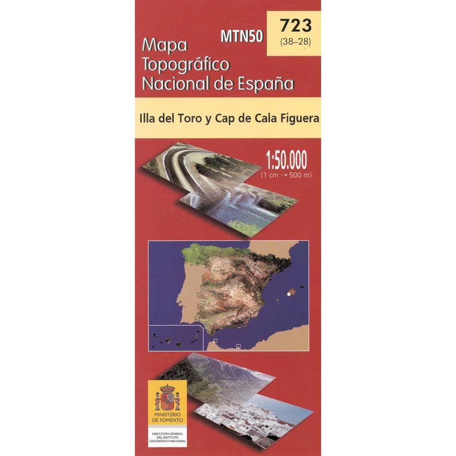 Carte topographique de l'Espagne - Illa de Toro y Cap de la Figuera (Mallorca), n° 0723 | CNIG - 1/50 000 carte pliée CNIG 