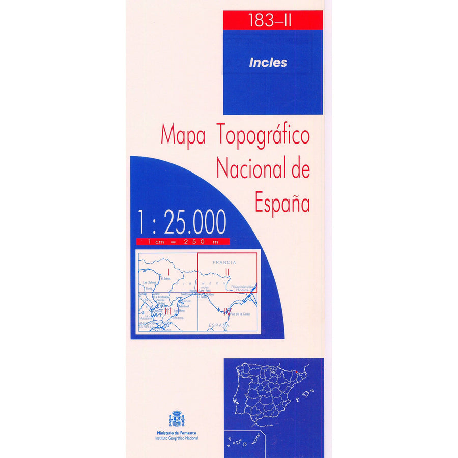 Carte topographique de l'Espagne - Incles, n° 0183.2 | CNIG - 1/25 000 carte pliée CNIG 