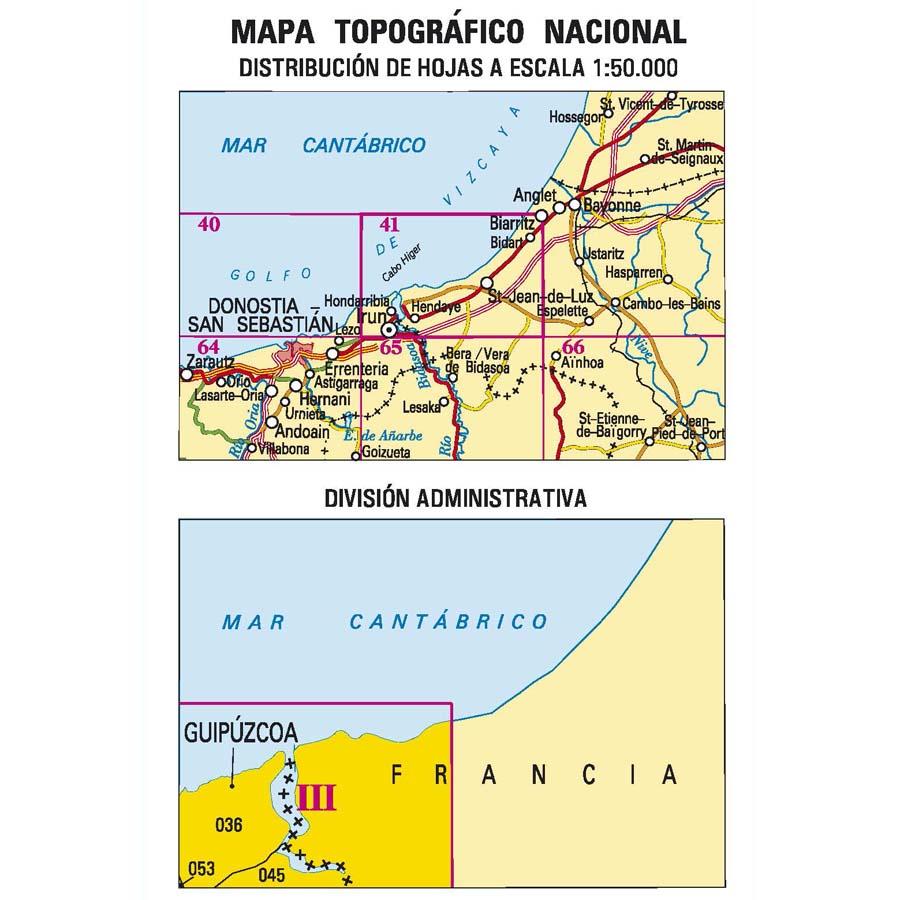 Carte topographique de l'Espagne - Irun, n° 0041.3 | CNIG - 1/25 000 carte pliée CNIG 