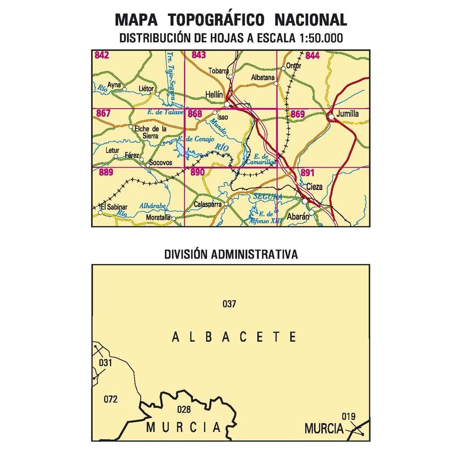 Carte topographique de l'Espagne - Isso, n° 0868 | CNIG - 1/50 000 carte pliée CNIG 