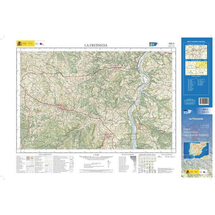 Carte topographique de l'Espagne - La Fresneda, n° 0495.2 | CNIG - 1/25 000 carte pliée CNIG 