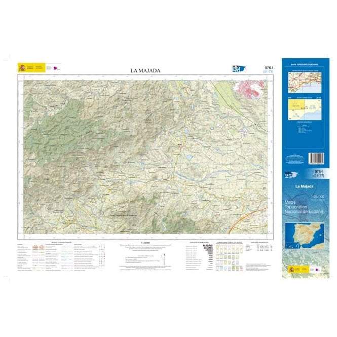 Carte topographique de l'Espagne - La Majada, n° 0976.1 | CNIG - 1/25 000 carte pliée CNIG 