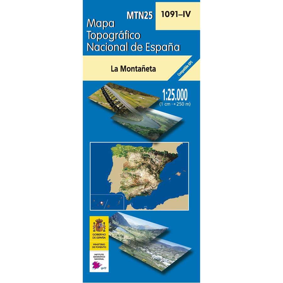 Carte topographique de l'Espagne - La Montañeta (Tenerife), n° 1091.4 | CNIG - 1/25 000 carte pliée CNIG 