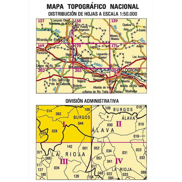 Carte topographique de l'Espagne - Labastida, Bastida, n° 0170.1 | CNIG - 1/25 000 carte pliée CNIG 