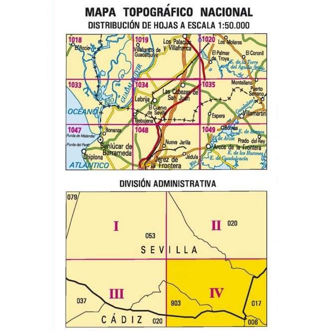 Carte topographique de l'Espagne - Laguna de los Tollos, n° 1034.4 | CNIG - 1/25 000 carte pliée CNIG 