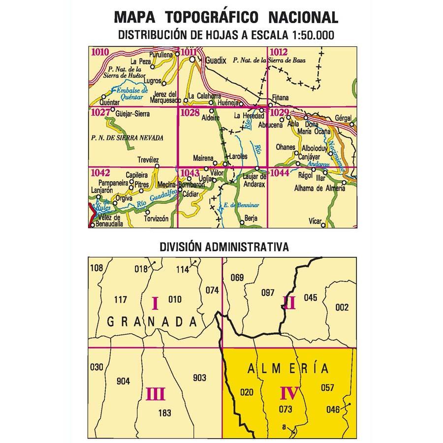Carte topographique de l'Espagne - Laroles, n° 1028.4 | CNIG - 1/25 000 carte pliée CNIG 
