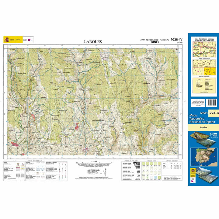 Carte topographique de l'Espagne - Laroles, n° 1028.4 | CNIG - 1/25 000 carte pliée CNIG 