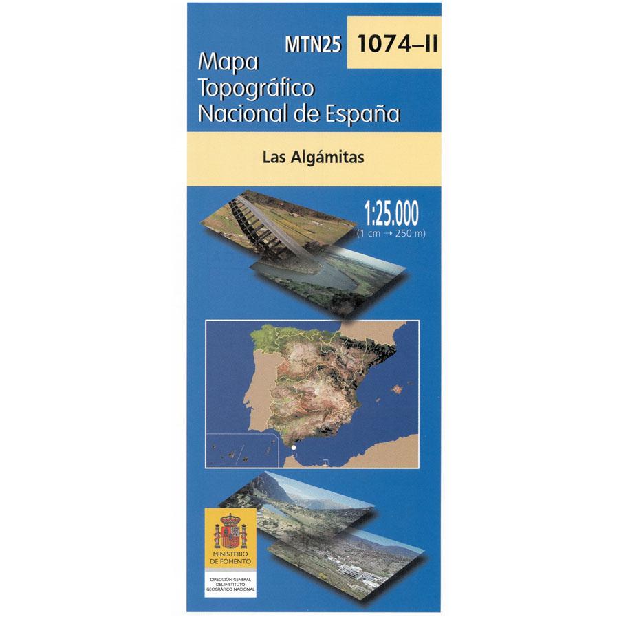 Carte topographique de l'Espagne - Las Algámitas, n° 1074.2 | CNIG - 1/25 000 carte pliée CNIG 