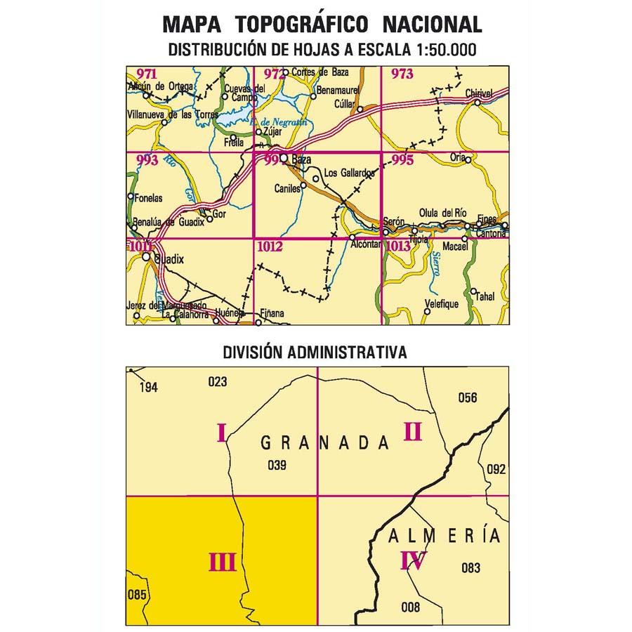 Carte topographique de l'Espagne - Las Molineras, n° 0994.3 | CNIG - 1/25 000 carte pliée CNIG 