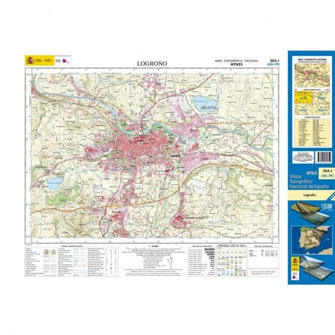 Carte topographique de l'Espagne - Logroño, n° 0204.1 | CNIG - 1/25 000 carte pliée CNIG 