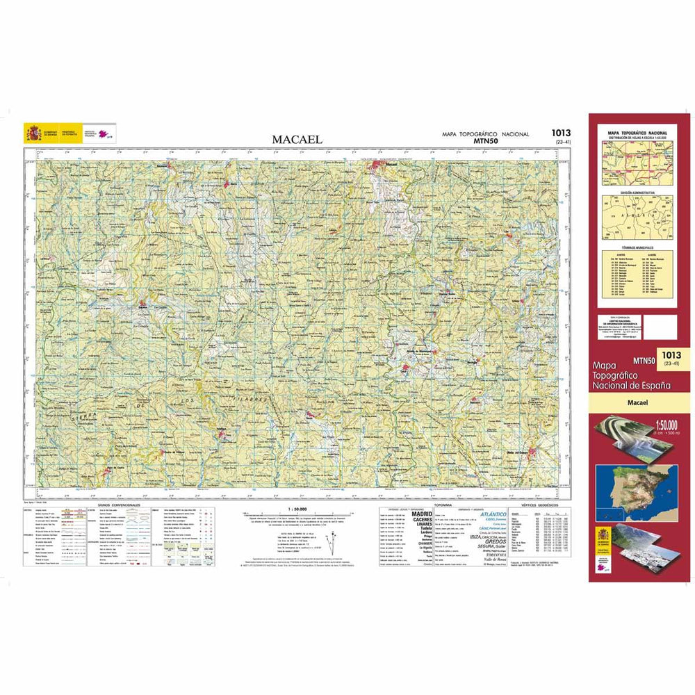 Carte topographique de l'Espagne - Macael, n° 1013 | CNIG - 1/50 000 carte pliée CNIG 