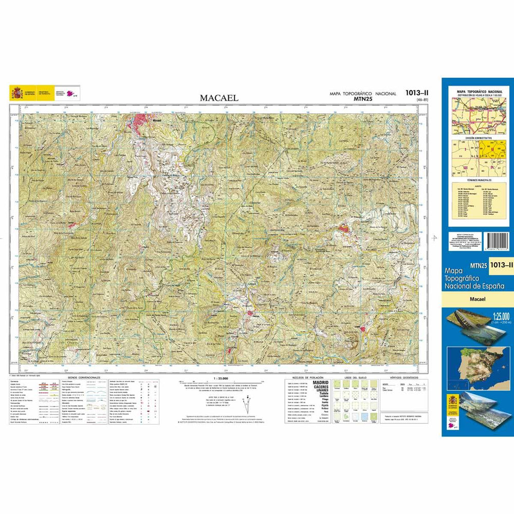 Carte topographique de l'Espagne - Macael, n° 1013.2 | CNIG - 1/25 000 carte pliée CNIG 