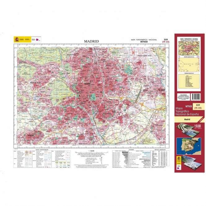 Carte topographique de l'Espagne - Madrid, n° 0559 | CNIG - 1/50 000 carte pliée CNIG 