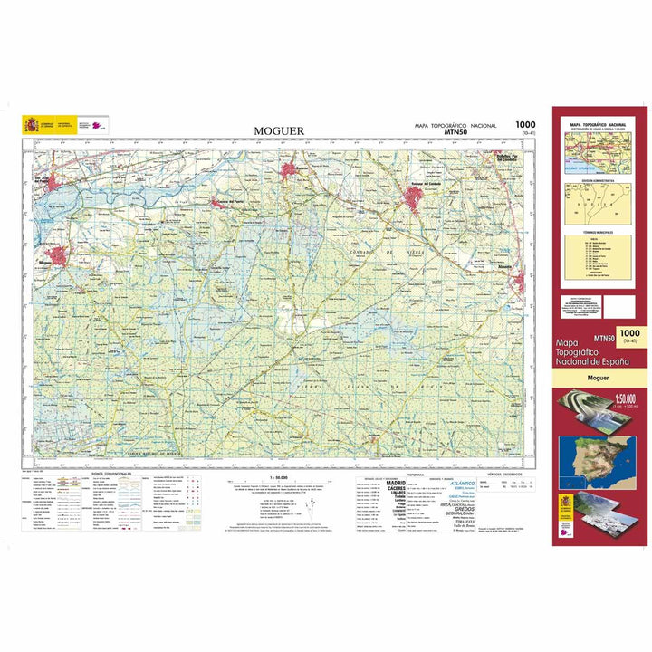 Carte topographique de l'Espagne - Moguer, n° 1000 | CNIG - 1/50 000 carte pliée CNIG 
