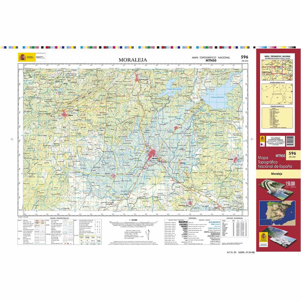 Carte topographique de l'Espagne - Moraleja, n° 0596 | CNIG - 1/50 000 carte pliée CNIG 