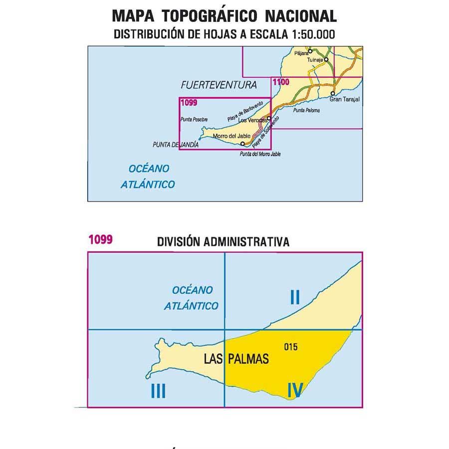 Carte topographique de l'Espagne - Morro Jable (Fuerteventura), n° 1099.4 | CNIG - 1/25 000 carte pliée CNIG 