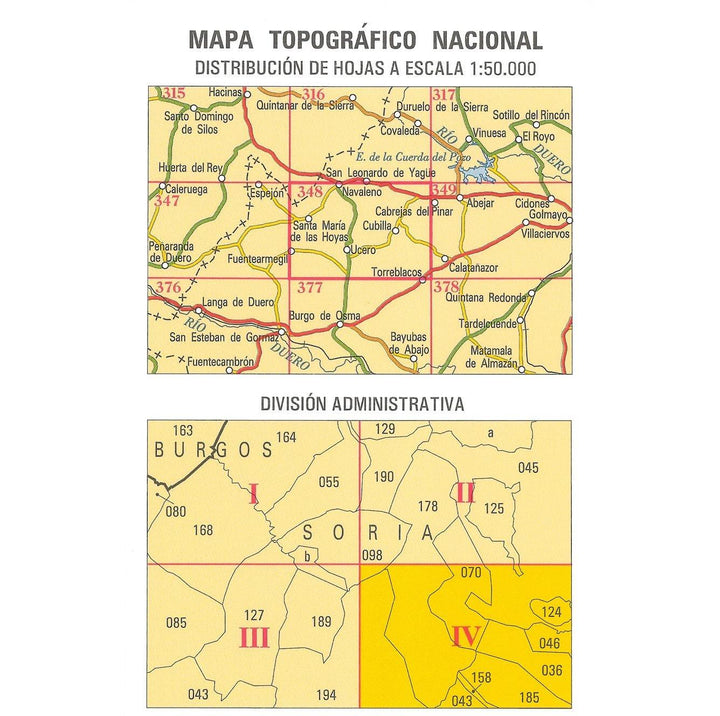 Carte topographique de l'Espagne - Muriel de la Fuente, n° 0348.4 | CNIG - 1/25 000 carte pliée CNIG 