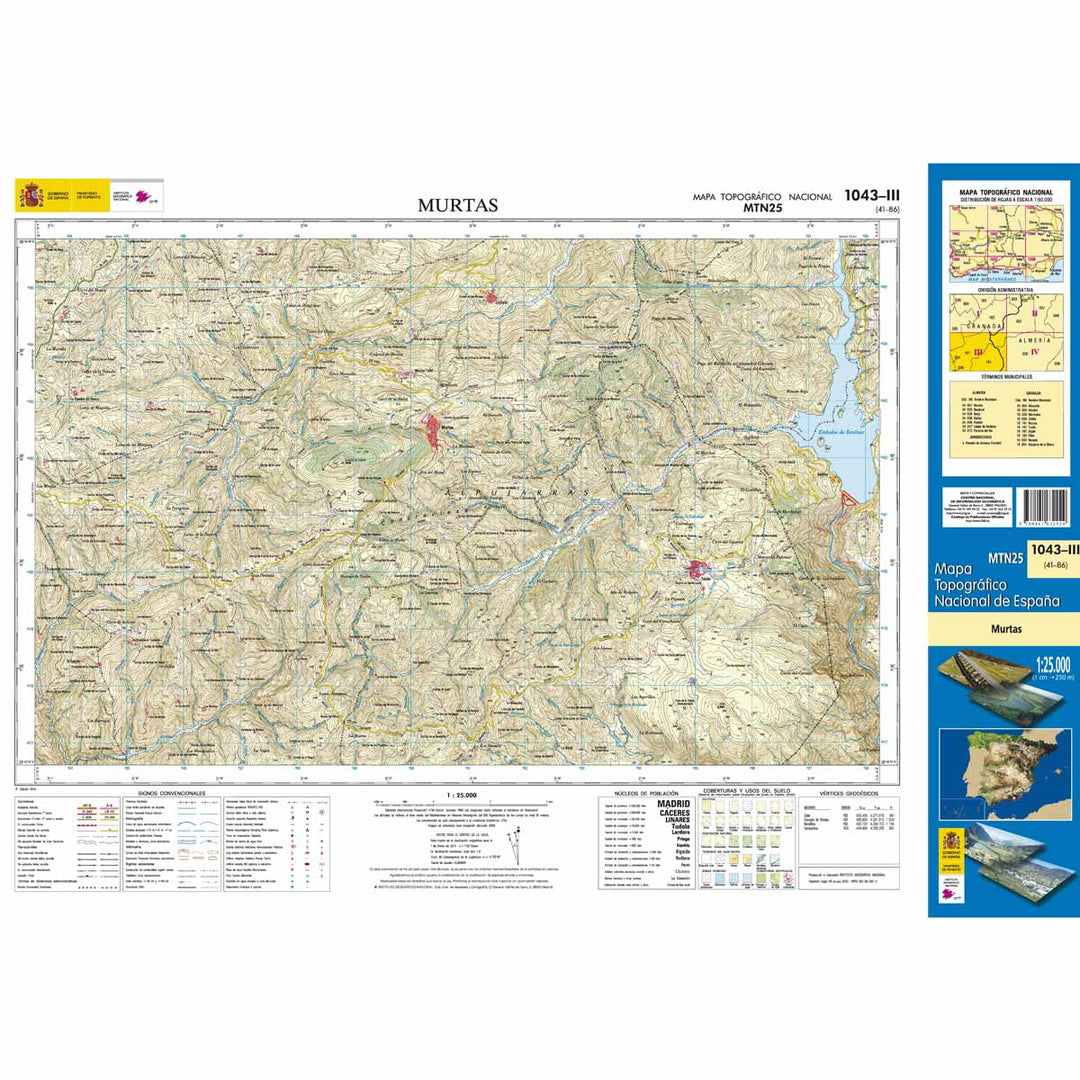 Carte topographique de l'Espagne - Murtas, n° 1043.3 | CNIG - 1/25 000 carte pliée CNIG 