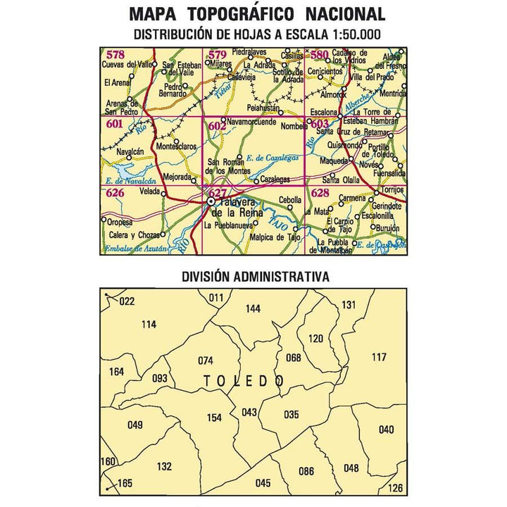 Carte topographique de l'Espagne - Navamorcuende, n° 0602 | CNIG - 1/50 000 carte pliée CNIG 